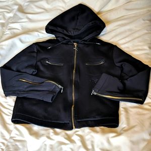 Puma jacket with hood, black, XS